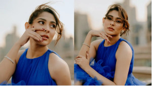নিউ ইয়র্কের রাস্তায় মেহজাবীন যেন নীল পরী!